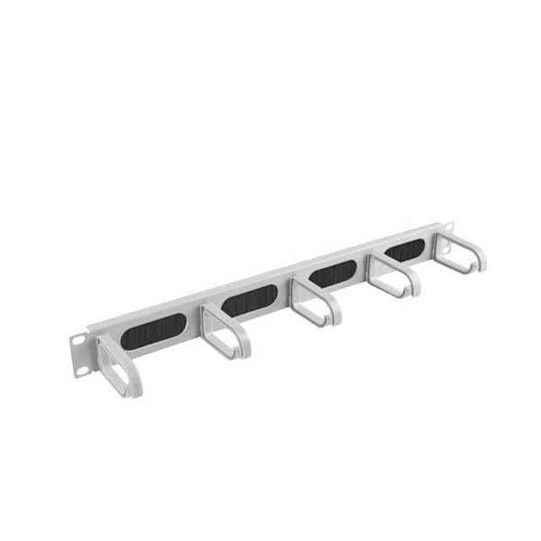 Lanberg 19" Cable Management Brush Panel 5 Rings Type B 1U | AK-1203-S | Grey