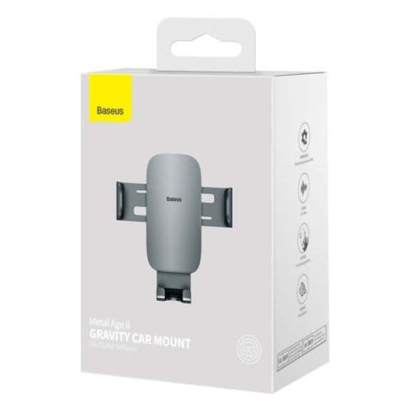 SUPORT AUTO Baseus Metal Age II pt. SmartPhone, fixare grila ventilatie, ofera posibilitatea reglarii unghiului de vizionare pe verticala si orizontal