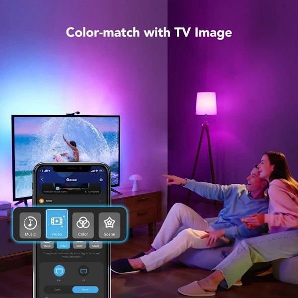 Govee H6199 TV BACKLIGHT Smart strip light TV 75-85 CALI 5M