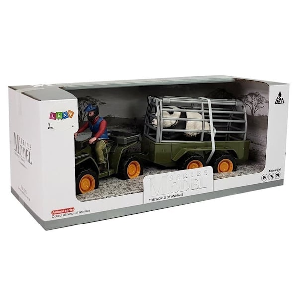 Quad with a Trailer Transporter Figurines Panda