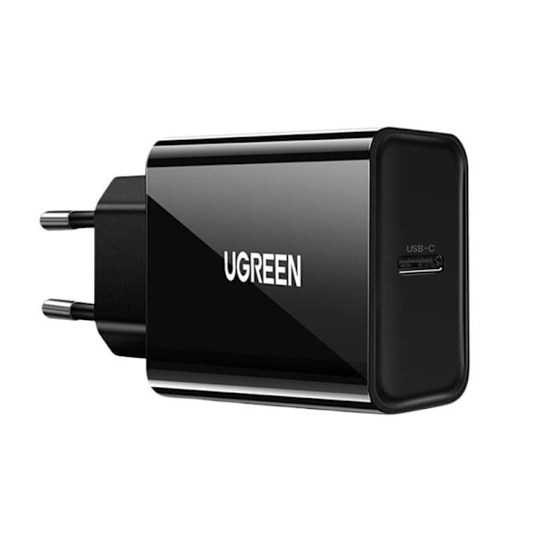 INCARCATOR retea Ugreen, "CD137" Quick Charge 18W, 1 x USB Type-C 5V/3A, negru "10191" (timbru verde 0.18 lei) - 6957303811915 Sort