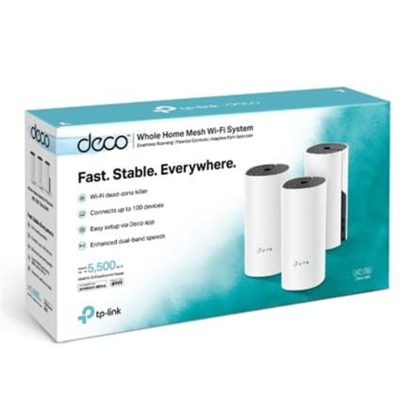 Whole Home Mesh WiFi System | Deco M4 (3-Pack) | 802.11ac | 300+867 Mbit/s | 10/100/1000 Mbit/s | Ethernet LAN (RJ-45) ports 2 | Mesh Support Yes | MU