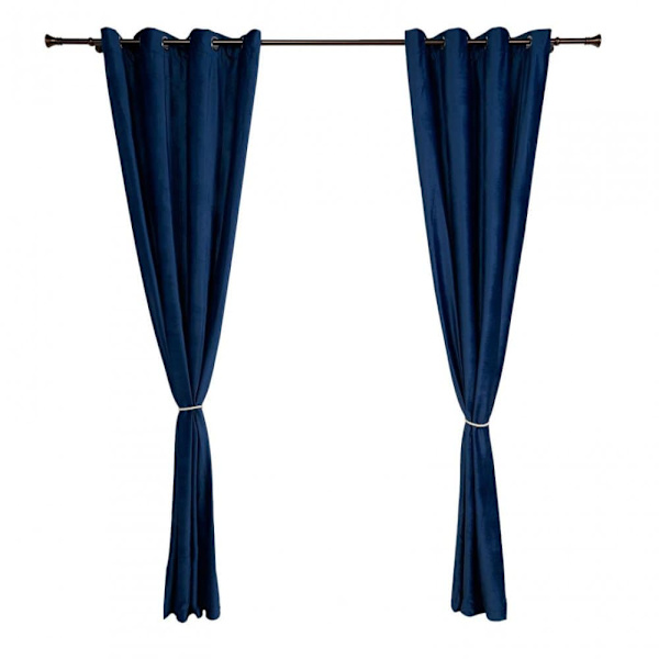 Set 2 draperii catifea 140x270 Albastru
