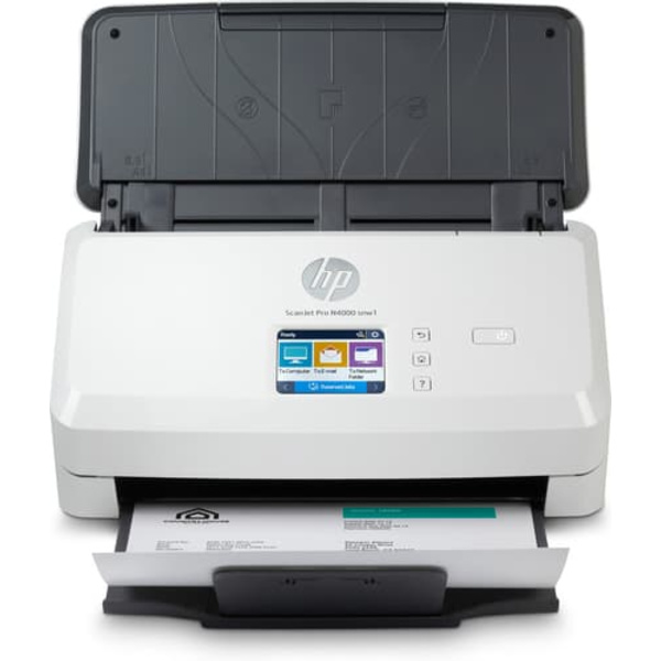 HP Scanjet Pro N4000 snw1 Sheet-feed Scanner Sheet-fed scanner 600 x 600 DPI A4 Black, White Sort, Hvit