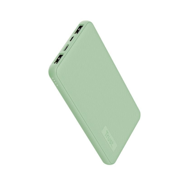 Enerģijas krātuve Trust Primo 10 000 mAh Ultra-thin Green Vihreä