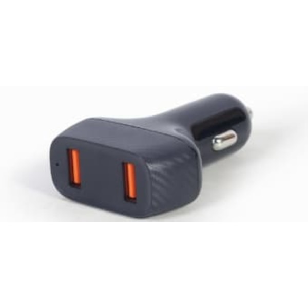 Gembird 2-port USB car Fast Charger 36 W Black Sort