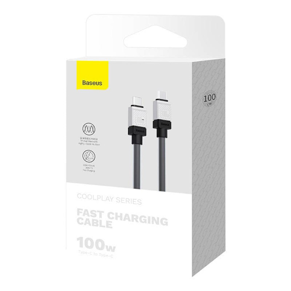 CABLU alimentare si date Baseus, Fast Charging Data Cable pt. smartphone, USB Type-C (T) la USB Type-C (T),  E-marker, 100W, 1m, negru, "CAKW000201" (
