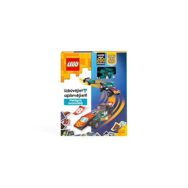 LEGO ICONIC Activity Book "Build and Stick: Custom Cars"- Latvian
