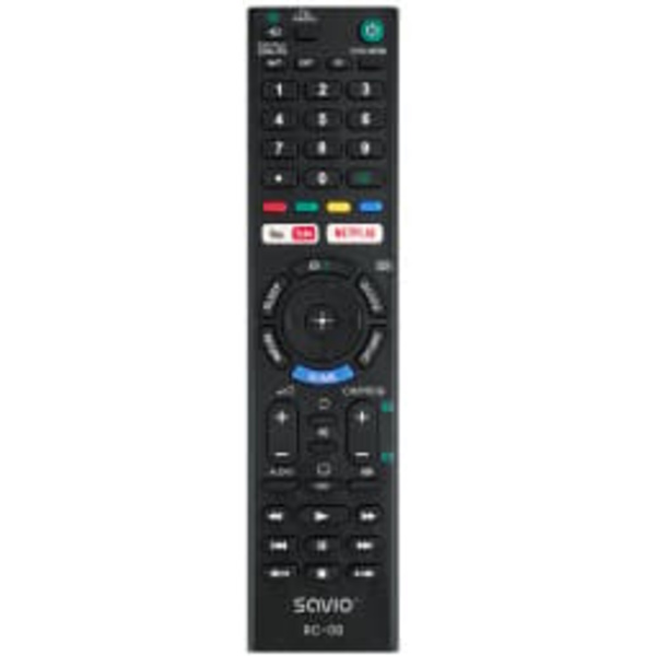 Savio RC-08 remote control TV Press buttons musta