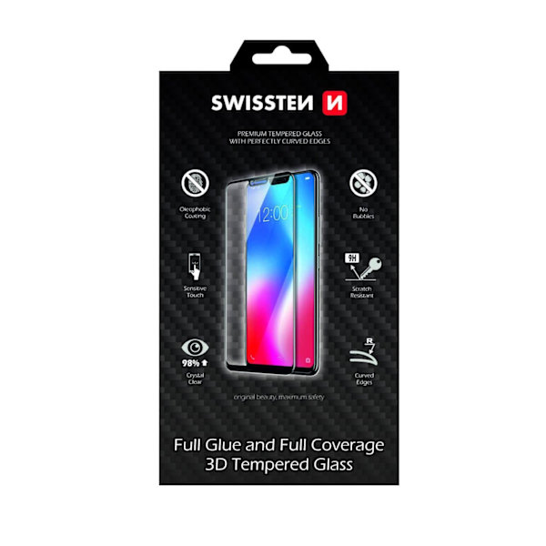 Swissten Ultra Durable Full Face / Full Glue Tempered Glass Premium 9H Screen Protector Samsung Galaxy A52 Black