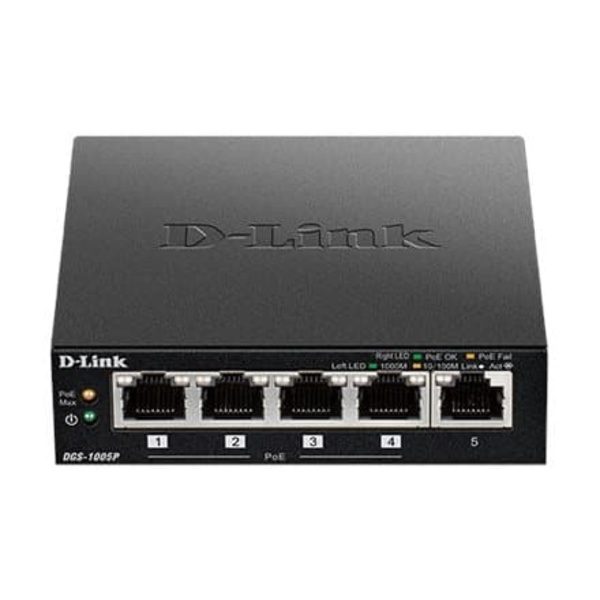D-Link | Switch | DGS-1005P | Unmanaged | Desktop | Gigabit Ethernet (copper) ports quantity 5 | Power over Ethernet (PoE) ports quantity 4 | Power su Sort