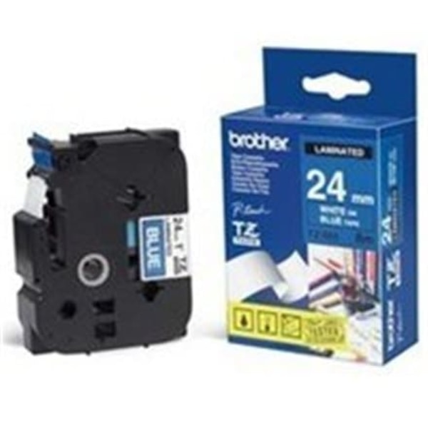 Brother laminated tape TZe-555 - White on blue