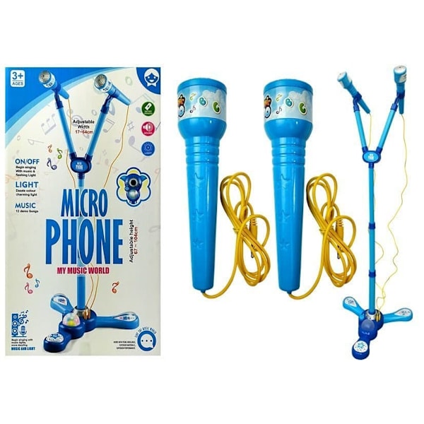 Microphone Karaoke Set Blue Tripod