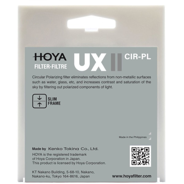 Hoya filter circular polarizer UX II 82mm