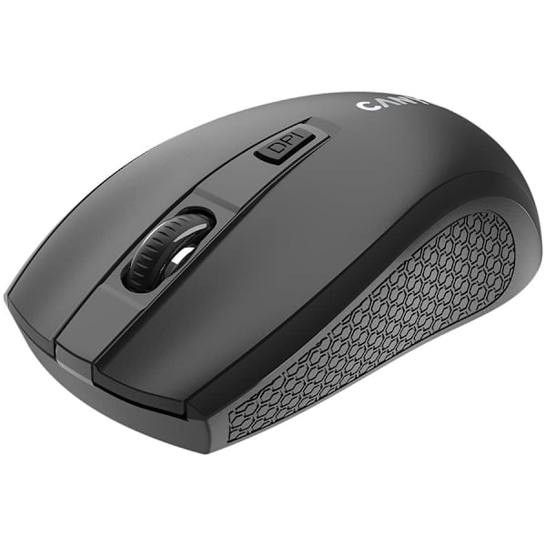 CANYON MW-7, 2.4Ghz wireless mouse, 6 buttons, DPI 800/1200/1600, with 1 AA battery ,size 110*60*37mm,58g,black musta