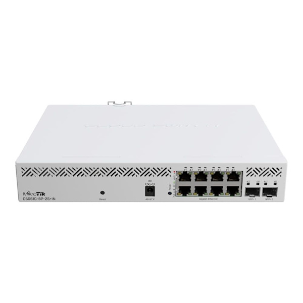 Switch|MIKROTIK|8x10Base-T / 100Base-TX / 1000Base-T|2xSFP+|CSS610-8P-2S+IN Hvit