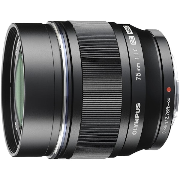 M.Zuiko Digital ED 75mm f/1.8, black Sort