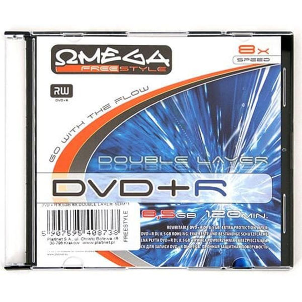 Omega Freestyle DVD+R DL Double Layer printable 8.5GB 8x slim