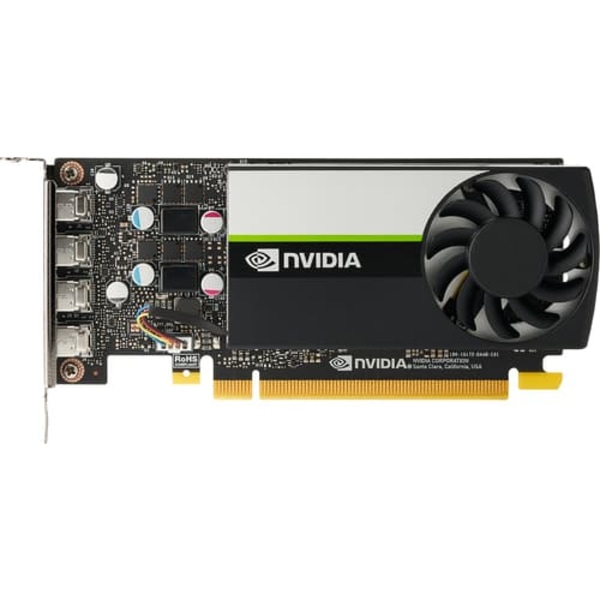 NVIDIA T1000 8GB GDDR6 PCIe 3x16 LP/FH Quad 4xMini DP / 896 Cuda cores / 50W Sort