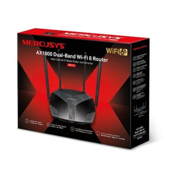 Mercusys AX1800 Dual-Band WiFi 6 Router Sort