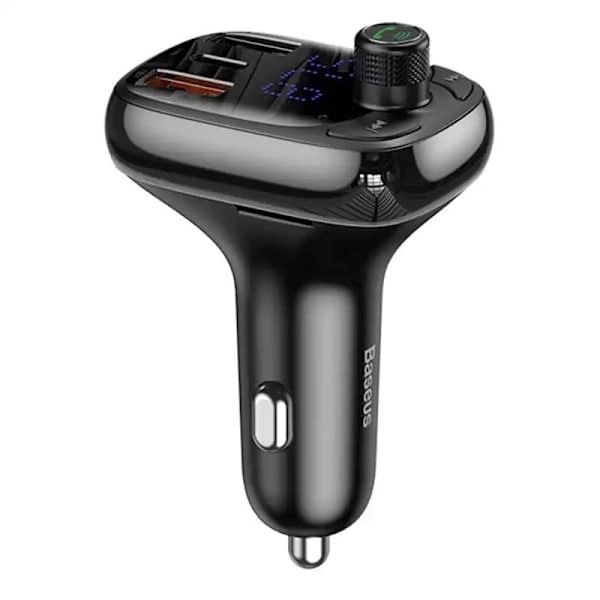 Baseus Car Charger Bluetooth FM Transmitter S-13, BT. 5.0, 10m Range, USB-A QC 12V/ 2.4A, USB-A 5V/ 1.5A, Type-C 12V/ 2.4A, Black (CCMT000101)
