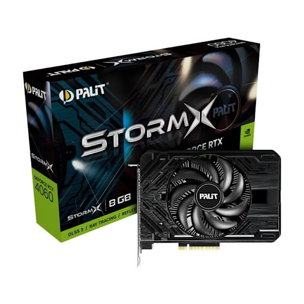 Palit NE64060019P1-1070F graphics card NVIDIA GeForce RTX 4060 8 GB GDDR6 Sort