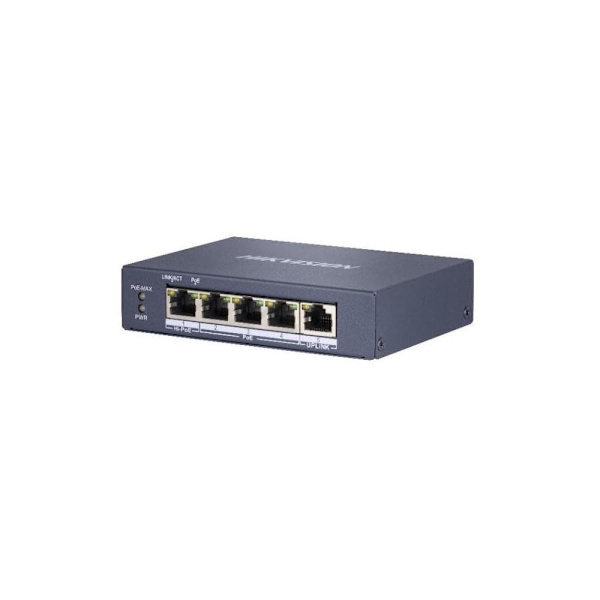 Hikvision DS-3E0505HP-E network links Non-managed Gigabit Ethernet (10/100/1000) PoE support Blue Blå