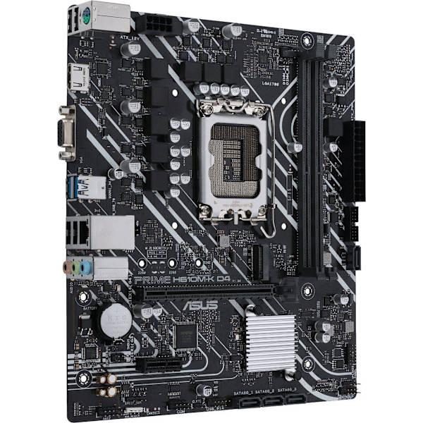 Asus | PRIME H610M-K D4 | Processor family Intel | Processor socket  LGA1700 | DDR4 DIMM | Memory slots 2 | Supported hard disk drive interfaces SATA,