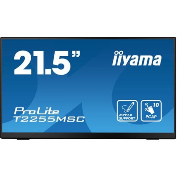 iiyama ProLite T2255MSC-B1 computer monitor 54.6 cm (21.5") 1920 x 1080 pixels Full HD LCD Touchscreen Black musta