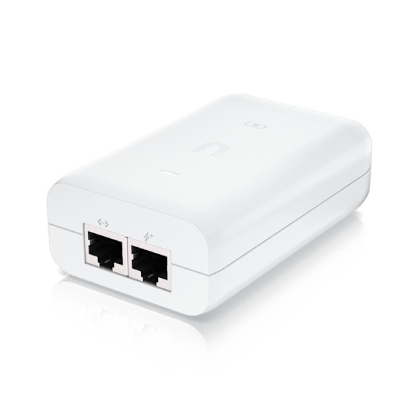 UBIQUITI PoE+ Adapter; Delivers up to 30W of PoE+; Additional power drives devices such as U6 LR, U6 Enterprise, Camera DSLR, and other PoE+ devices;