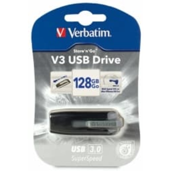 MEMORII USB Verbatim VERBATIM 49189 USB DRIVE 3.0 128GB V3, "49189" (timbru verde 0.03 lei) Svart