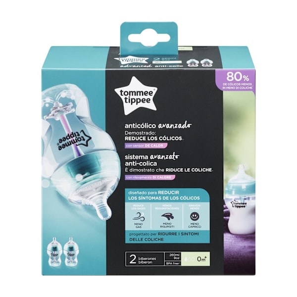 Tommee Tippee feeding bottles Advanced Anti-Colic with self sterilisation function 260ml 2pcs 42252587