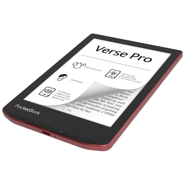 PocketBook e-reader Verse Pro 6" 16GB, passion red Sort, Rød