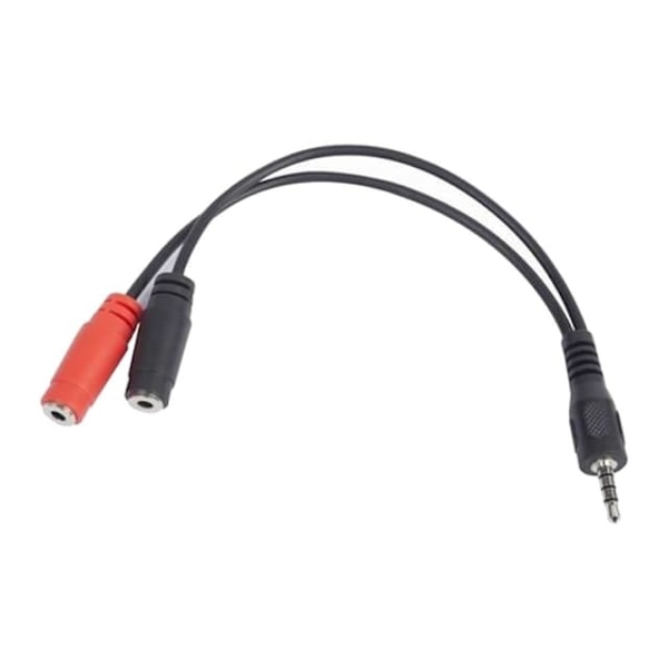 Kabelis Gembird 3.5 mm audio + microphone adapter Black