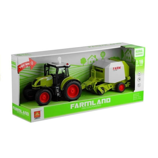 Tractor with Round Baler for Baling Noise making 37,5 cm
