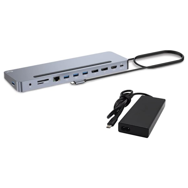 Stacja dokująca USB-C Metal Ergonomic 4K 3x Display Docking Station PD 100W + i-tec Universal Charger 100W (bundle)