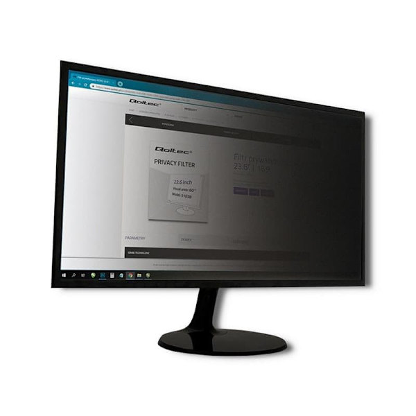 Qoltec 51055 display privacy filters Frameless display privacy filter 54.6 cm (21.5") Gjennomsiktig