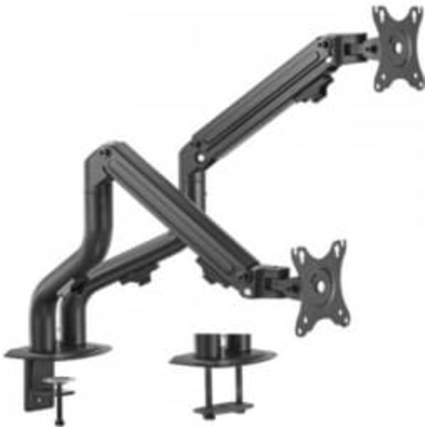 Gembird MA-DA2-02 Adjustable desk 2-display mounting arm (tilting), 17”-32”, up to 8 kg Sort