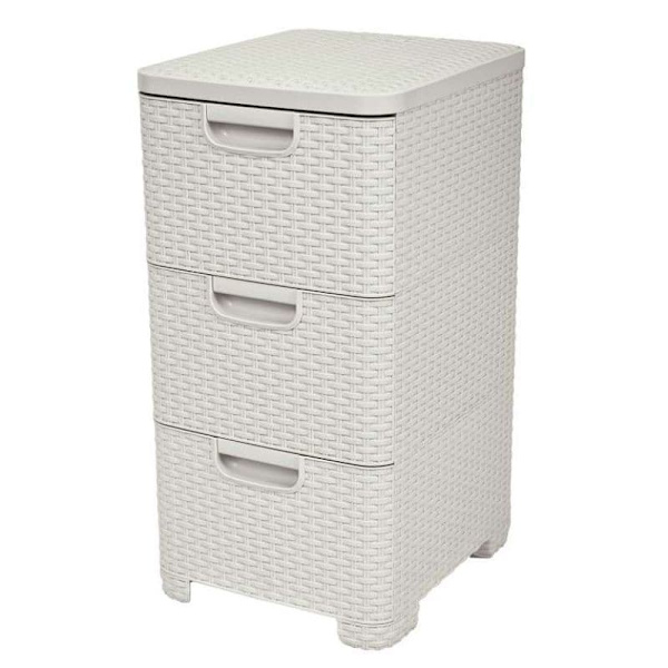 CURVER BOOKCASE WITH 3 DRAWERS 3x14L /CREAM