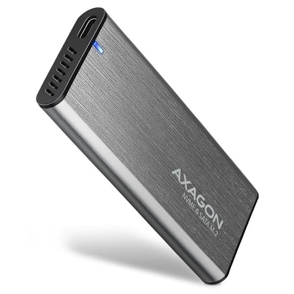 AXAGON External USB-C 3.2 Gen 2 metal box for M.2 NVMe & SATA SSD disks | EEM2-SG2 Grå