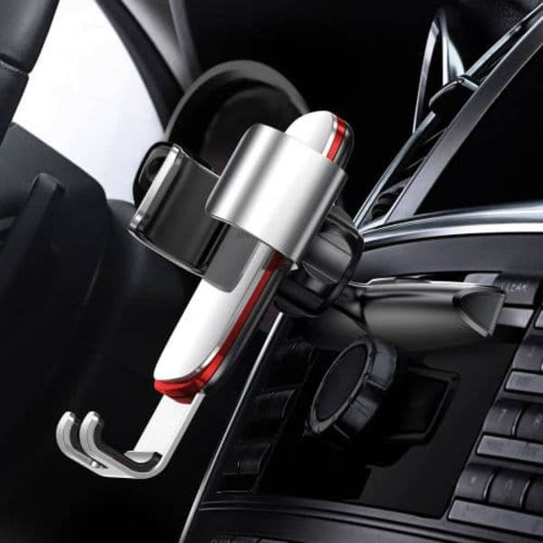 SUPORT AUTO Baseus Metal Age Gravity pt. SmartPhone, fixare in suport CD/DVD player auto, argintiu "SUYL-J0S" - 6953156291515 Silver