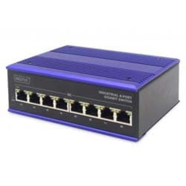 DIGITUS Switch DN-651119 - 8 Ports - 8x GE (10/100/1000) Sort, Blå