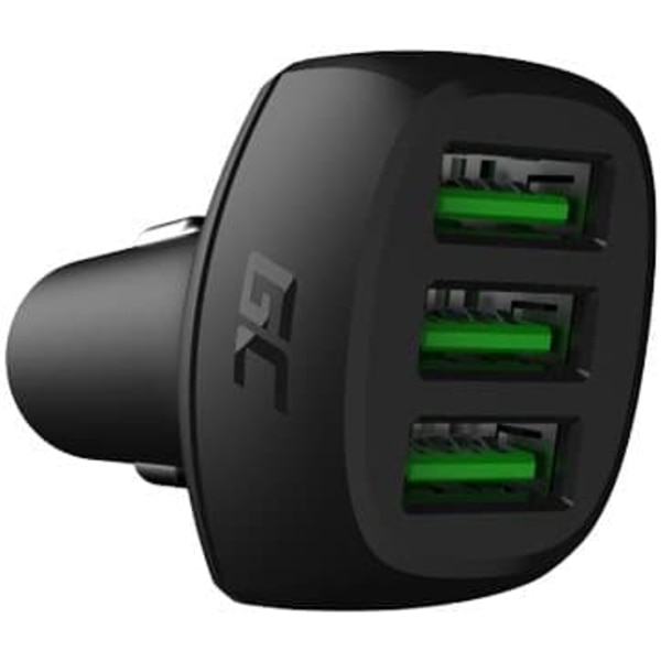Green Cell CADGC01 PoweRide Car charger 54W 3x USB 18W Ultra Charge Svart