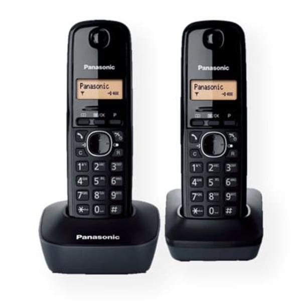 Panasonic | Cordless | KX-TG1612FXH | Built-in display | Caller ID | Black | Conference call | Phonebook capacity 50 entries | Wireless connection Svart