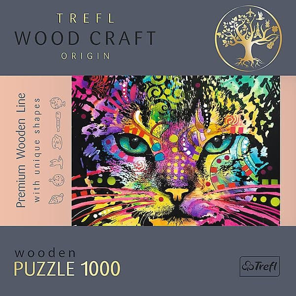 TREFL wooden puzzle Colorful cat 1000 pcs