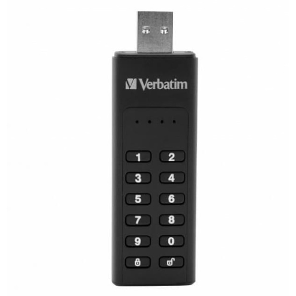 USB Atmiņa Verbatim 128GB Keypad Secure musta