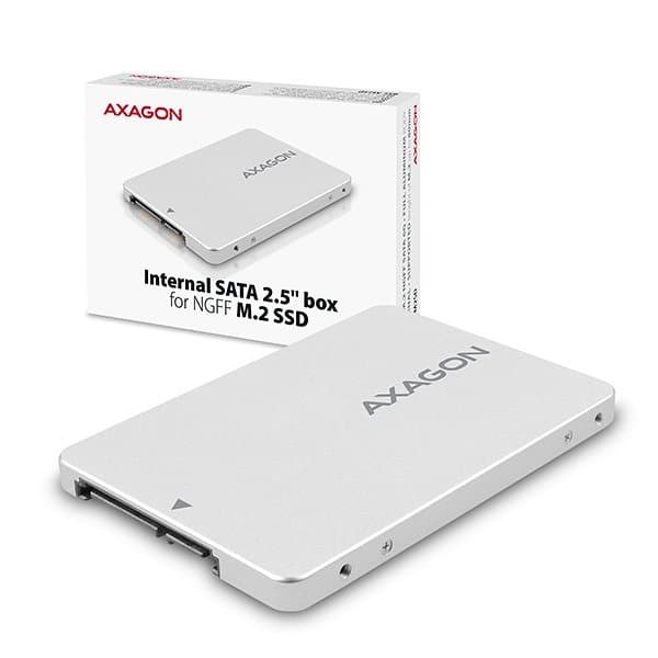 AXAGON RSS-M2SD SATA - M.2 SSD SATA, up to 80mm SSD, ALU body Silver