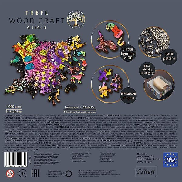 TREFL wooden puzzle Colorful cat 1000 pcs