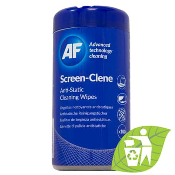 Screen-Clene TFT/LCD- Tub of screen cleaning wipes 100psc ECO AF