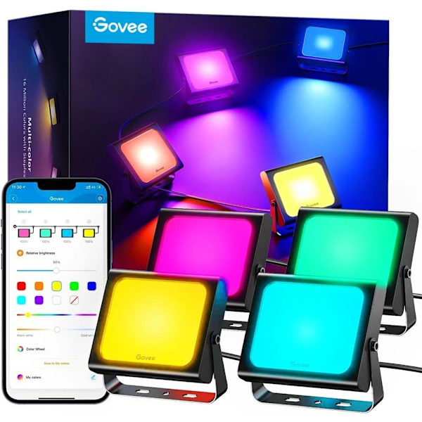 Govee H7060; LED floodlights; RGBICWW, IP65, Bluetooth, Wi-Fi